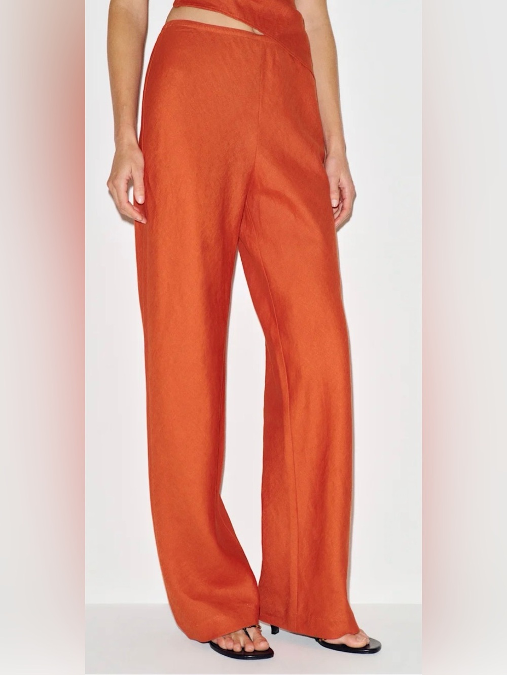 Dissh copper simone satin bias cut pants